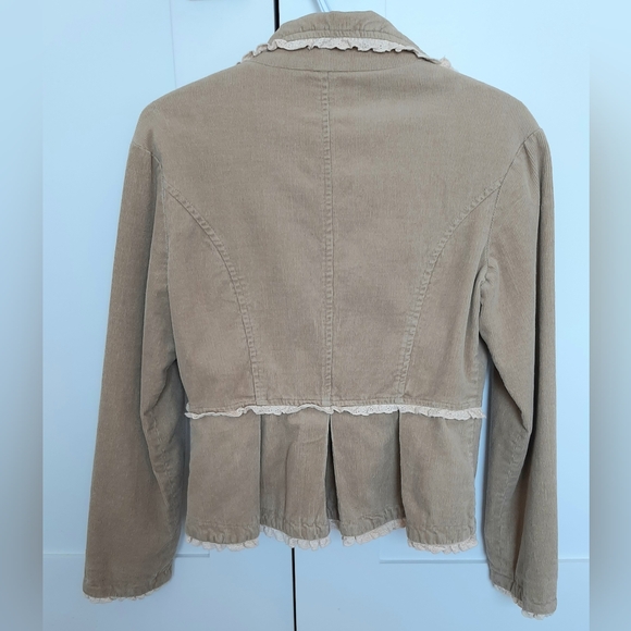 Vintage Corduroy Blazer with Lace Trim - Picture 2 of 6